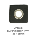 Kordelpatches Quadrat gross - schwarz