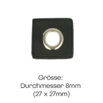 Kordelpatches Quadrat klein - schwarz
