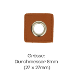 Kordelpatches Quadrat klein - braun