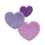 Applikation, Patch, Bügelbild: Herzen farblich