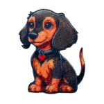 Applikation, Patch, Bügelbild: Hund dunkelbraun