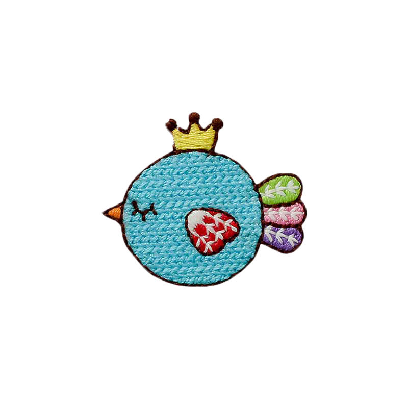 06339 PC Applikation, Patch, Bügelbild: Vogel mit Krone – Bild 1