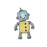 Applikation, Patch, Bügelbild: Roboter Spielzeug