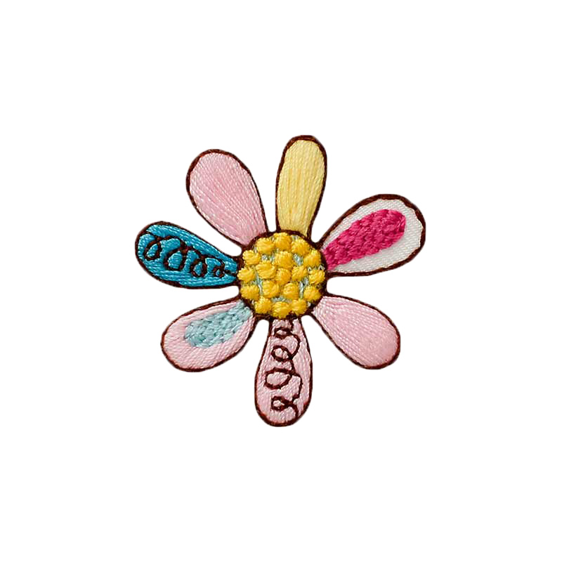 06813 PC Applikation, Patch, Bügelbild: Blume bunt – Bild 1