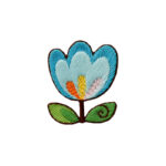Applikation, Patch, Bügelbild: Tulpe blau
