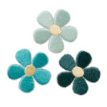 Applikation, Patch, Bügelbild: Set Blumen Türkis