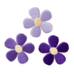 Applikation, Patch, Bügelbild: Set Blumen Lila