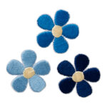 Applikation, Patch, Bügelbild: Set Blumen Blau
