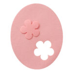 Applikation, Patch, Bügelbild: Flicken 2tlg. Rosa Blume