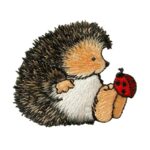 Applikation, Patch, Bügelbild: Igel mit Marienkäfer