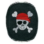 Applikation, Patch, Bügelbild: Jeansflick mit Piratenkopf