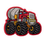 Applikation, Patch, Bügelbild: Truck Betonwagen Rot