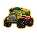 Applikation, Patch, Bügelbild: Truck Schulbus gelb