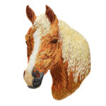 Applikation, Patch, Bügelbild: Pferdekopf hellbraun