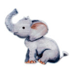 Applikation, Patch, Bügelbild: Elefant