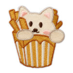 Applikation, Patch, Bügelbild: Katze in Pommes