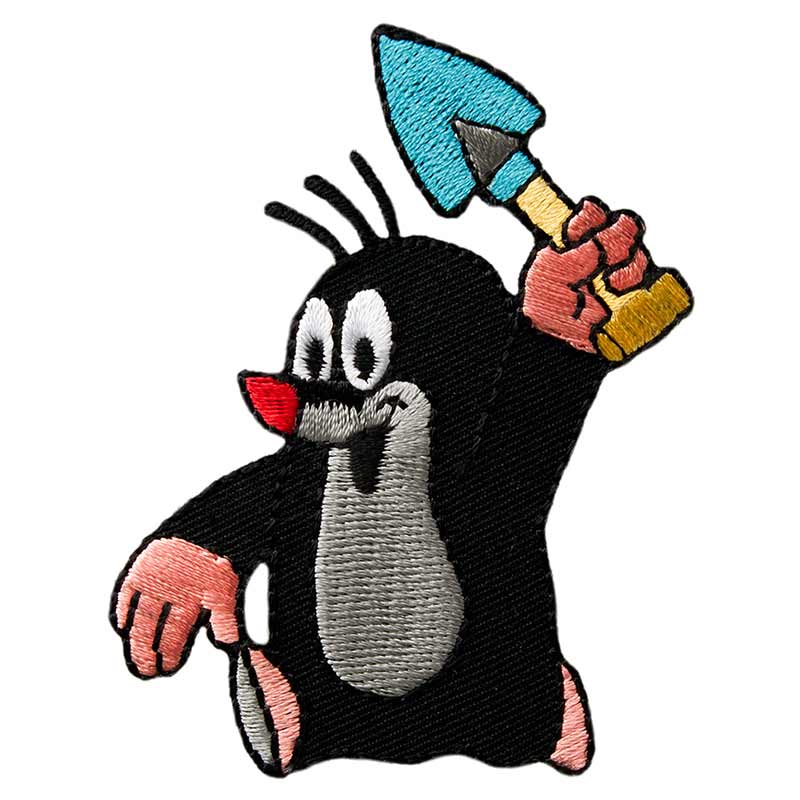 14231 Applikation, Patch, Aufbügler: Der kleine Maulwurf© PAULI mit Schaufel – Bild 1