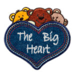 Applikation, Patch, Bügelbild: Jeansherz Bären