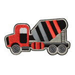 Applikation, Patch, Bügelbild: Betonmischer rot