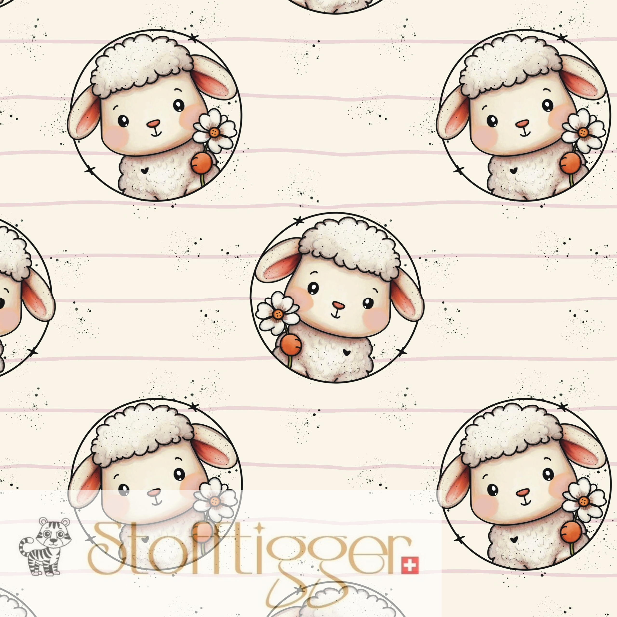 Unbenannt-2 (6) Blumen Schaf - Eigenproduktion - Jersey – Bild 1