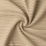 Jersey Streifen - Camel / Ecru