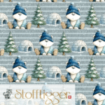 Winter Eisbär mit Iglu- French Terry