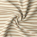 Jersey Streifen - Ecru / Camel