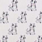 Rib-Jersey - Kuh mit Blumen