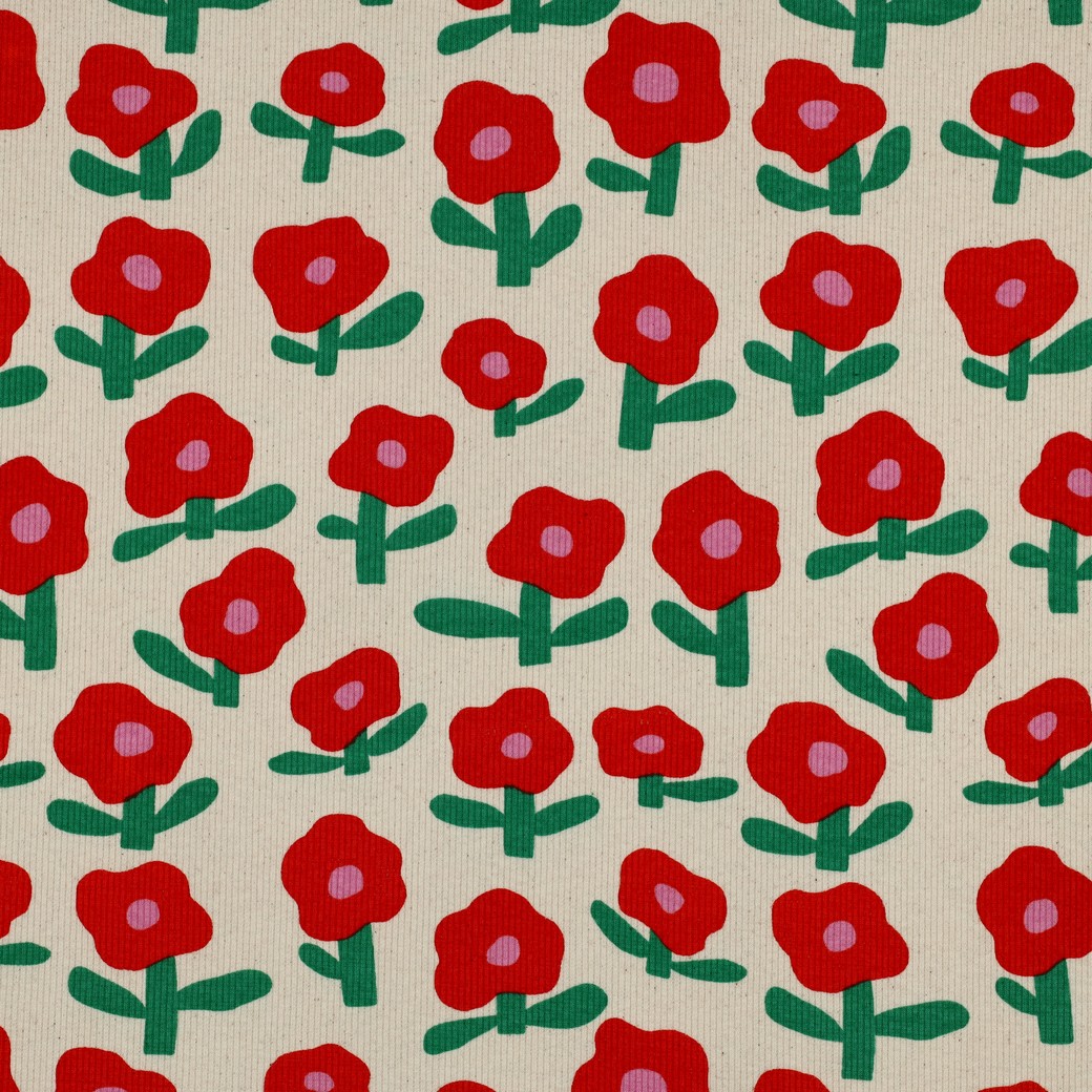 6 Rib-Jersey - Blumen Blumen – Bild 1