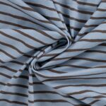 Jersey Streifen - Blau / Taupe