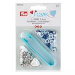 Jersey Druckknopf - (blau/weiss/hellblau)