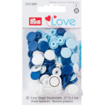 PRYM LOVE DRUCKKNOPF SET "COLOR SNAP" - BLAU/WEISS
