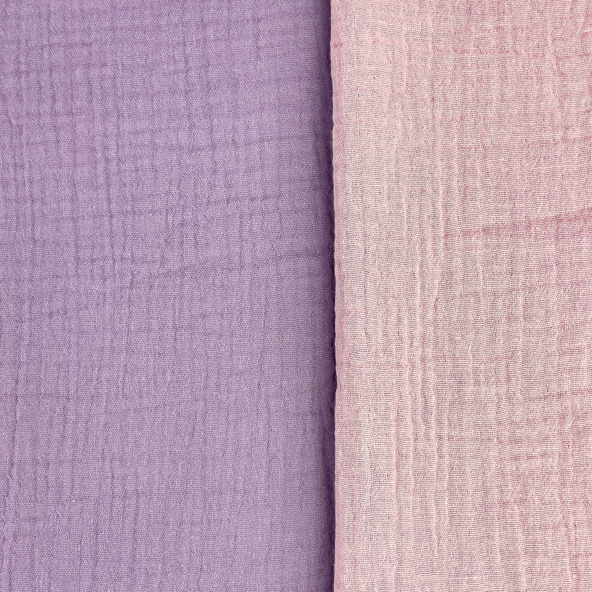Lavendel Musselin Uni - zweifarbig - lavendel/rosa – Bild 1