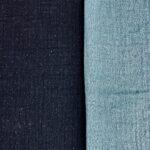 Musselin Uni - zweifarbig - marine/hellblau