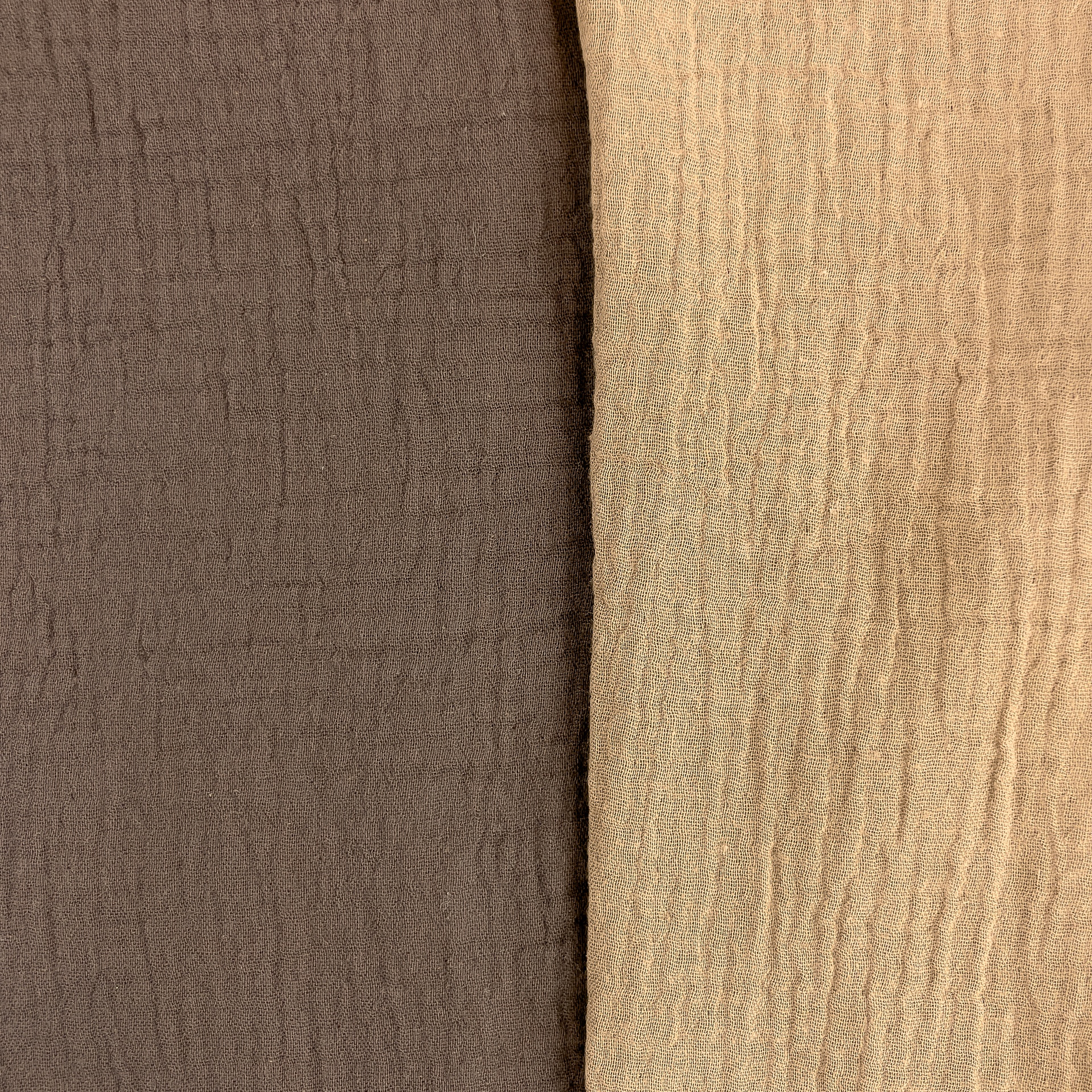 Mookaa Musselin Uni - zweifarbig - mokka/beige – Bild 1