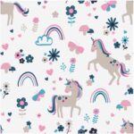 Regenbogen Einhorn - weiss